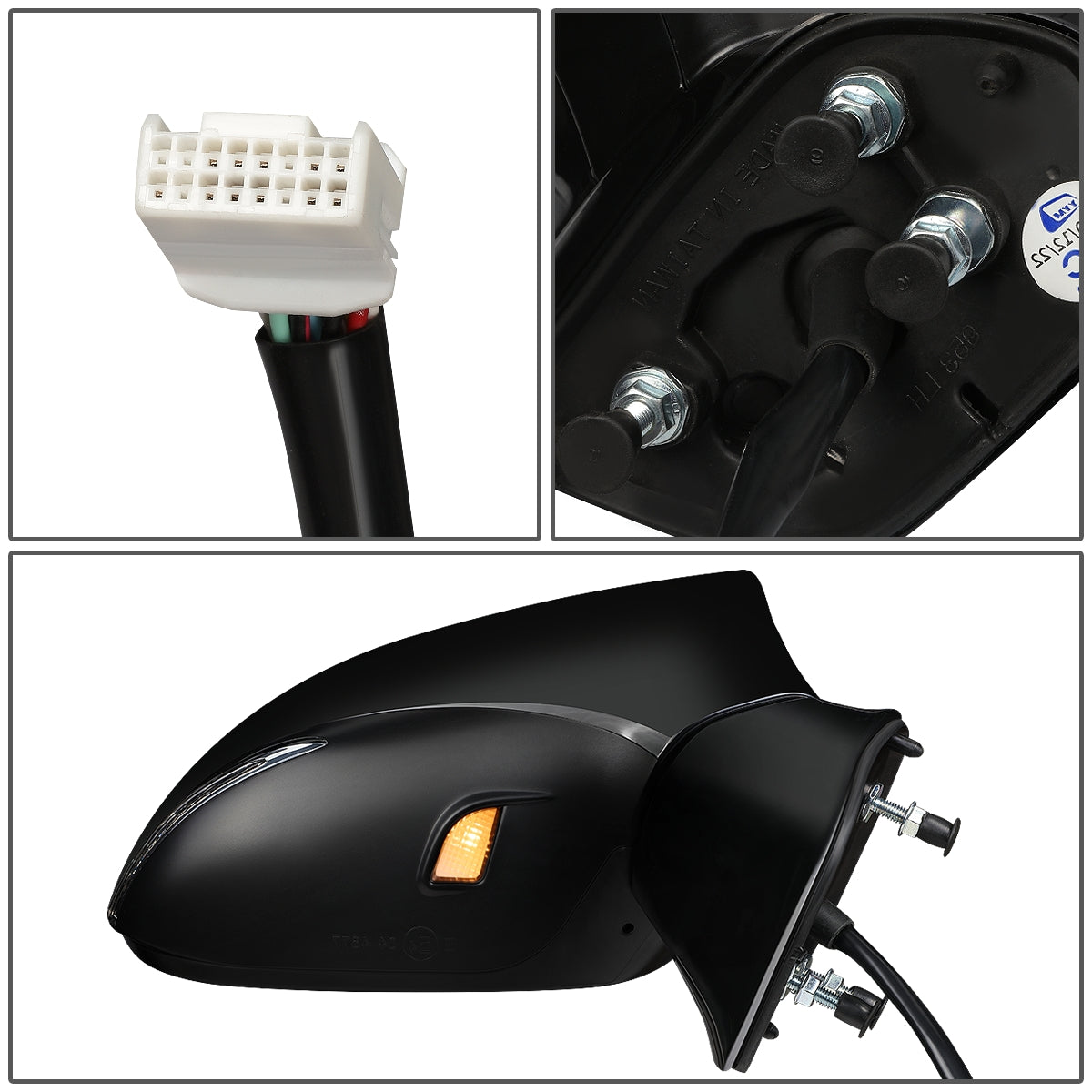 RETROVISOR MIRROR - OEM - 13-15 LEXUS ES350, ES300H - POWERED - HEATED - W/ SIGNAL LIGHT - W/ MEMORY - W/ PUDDLE LIGHT - FOLDING - BLACK MATERIAL - RIGHT