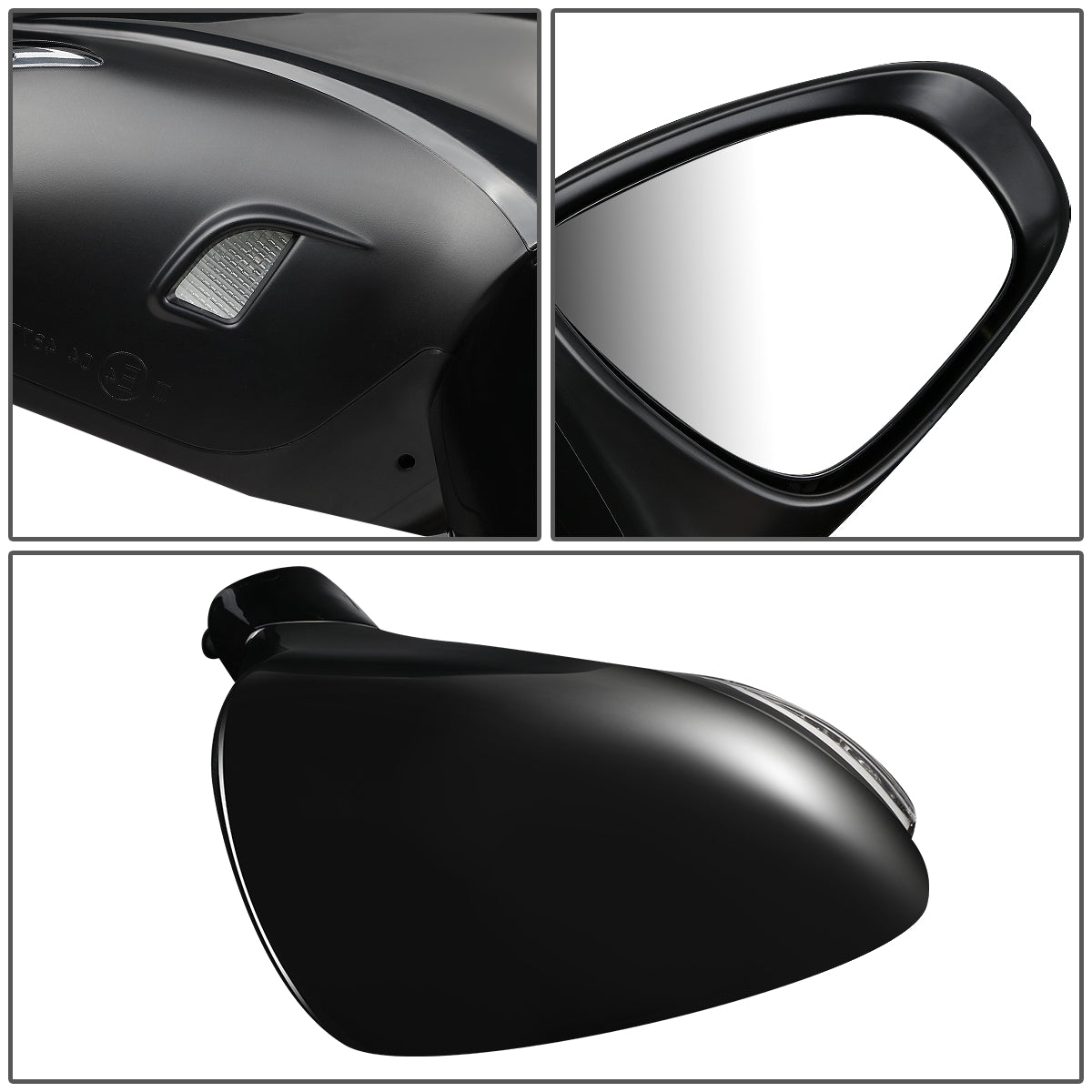 RETROVISOR MIRROR - OEM - 13-15 LEXUS ES350, ES300H - POWERED - HEATED - W/ SIGNAL LIGHT - W/ MEMORY - W/ PUDDLE LIGHT - FOLDING - BLACK MATERIAL - RIGHT