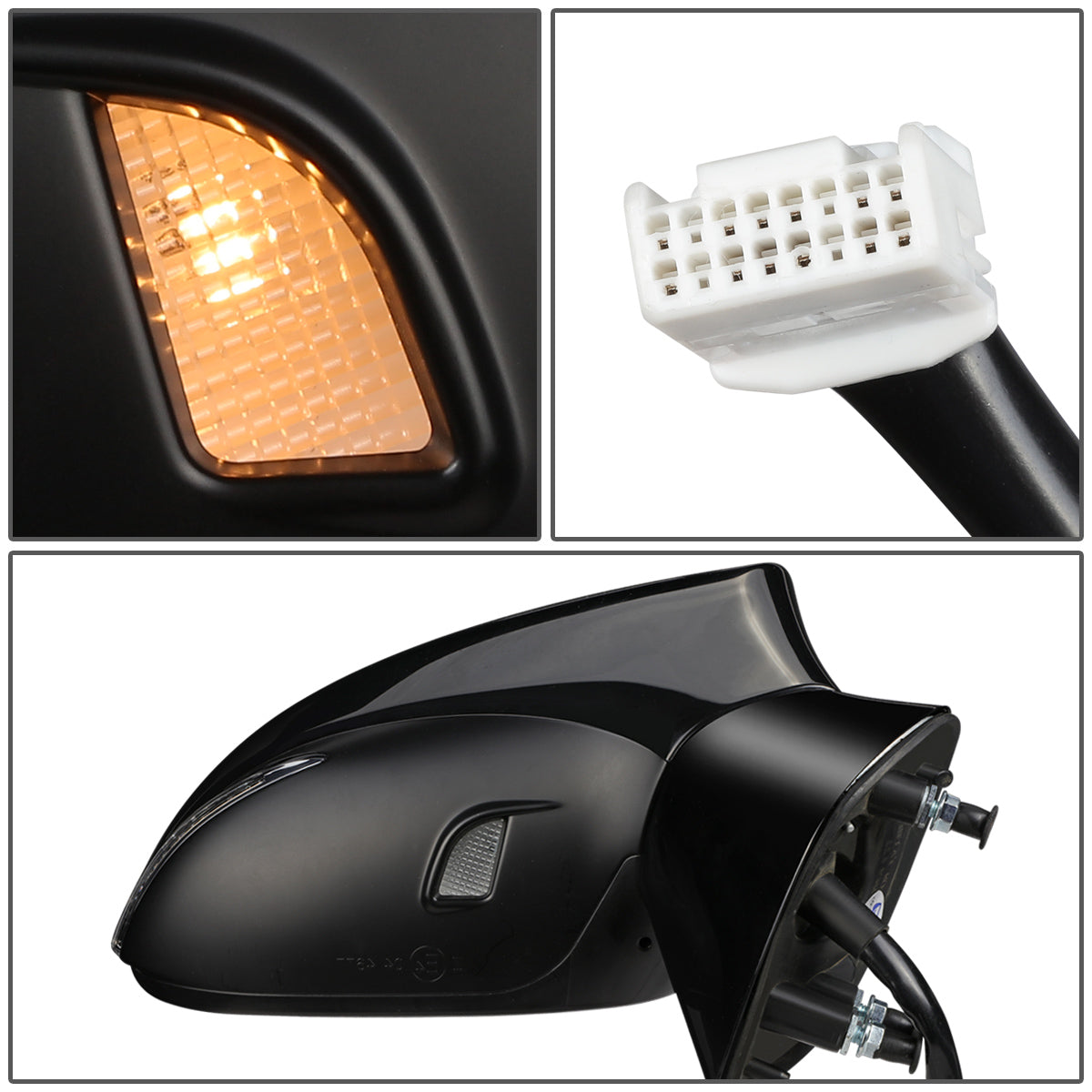 RETROVISOR MIRROR - OEM - 13-15 LEXUS GS250, GS350, GS430 - POWERED - HEATED - W/ SIGNAL LIGHT - W/ MEMORY - W/ PUDDLE LIGHT - W/ BSD - FOLDING - BLACK MATERIAL - RIGHT