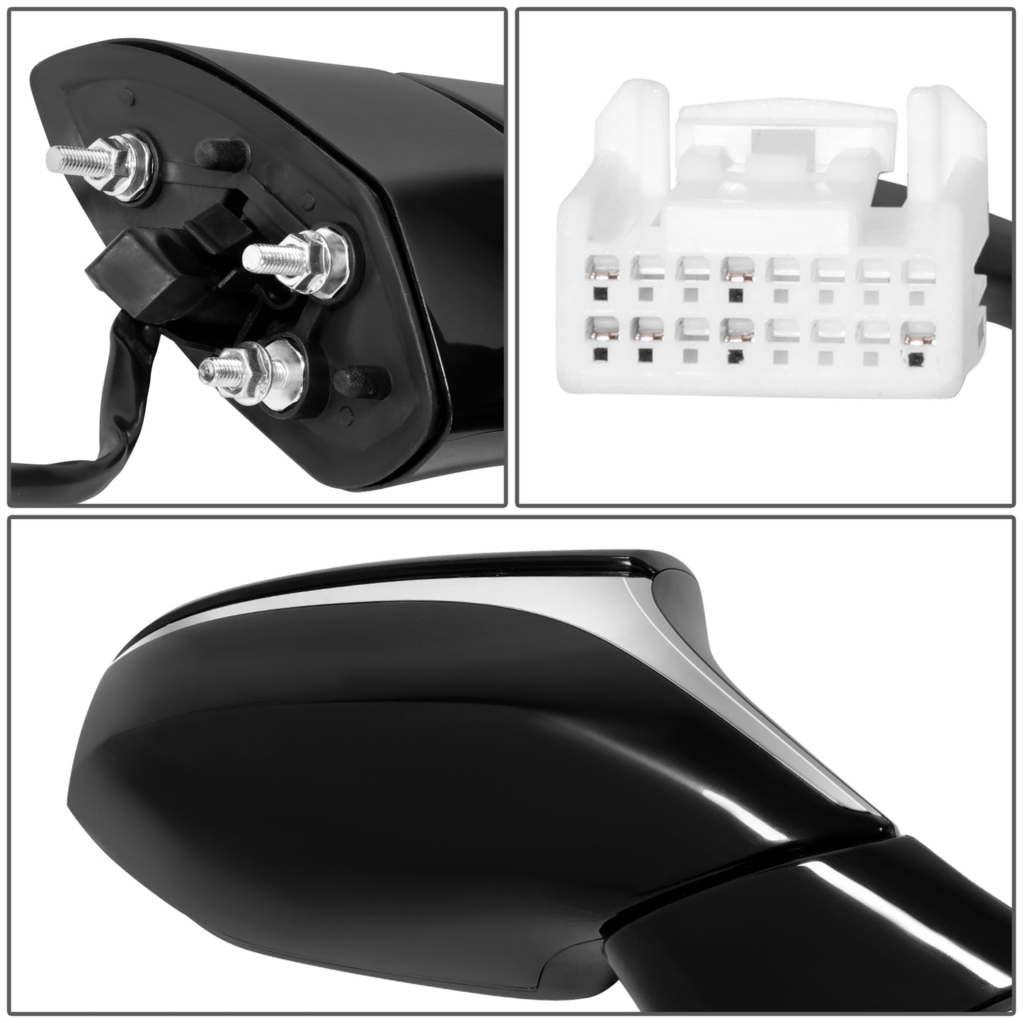 RETROVISOR MIRROR - OE STYLE - LEXUS ES250 21-24 - LEXUS ES300H 19-24 - LEXUS ES350 19-24 - WITH POWER WITH HEATED WITH SIGNAL - PASSENGER SIDE - PAINT TO MATCH - BLACK