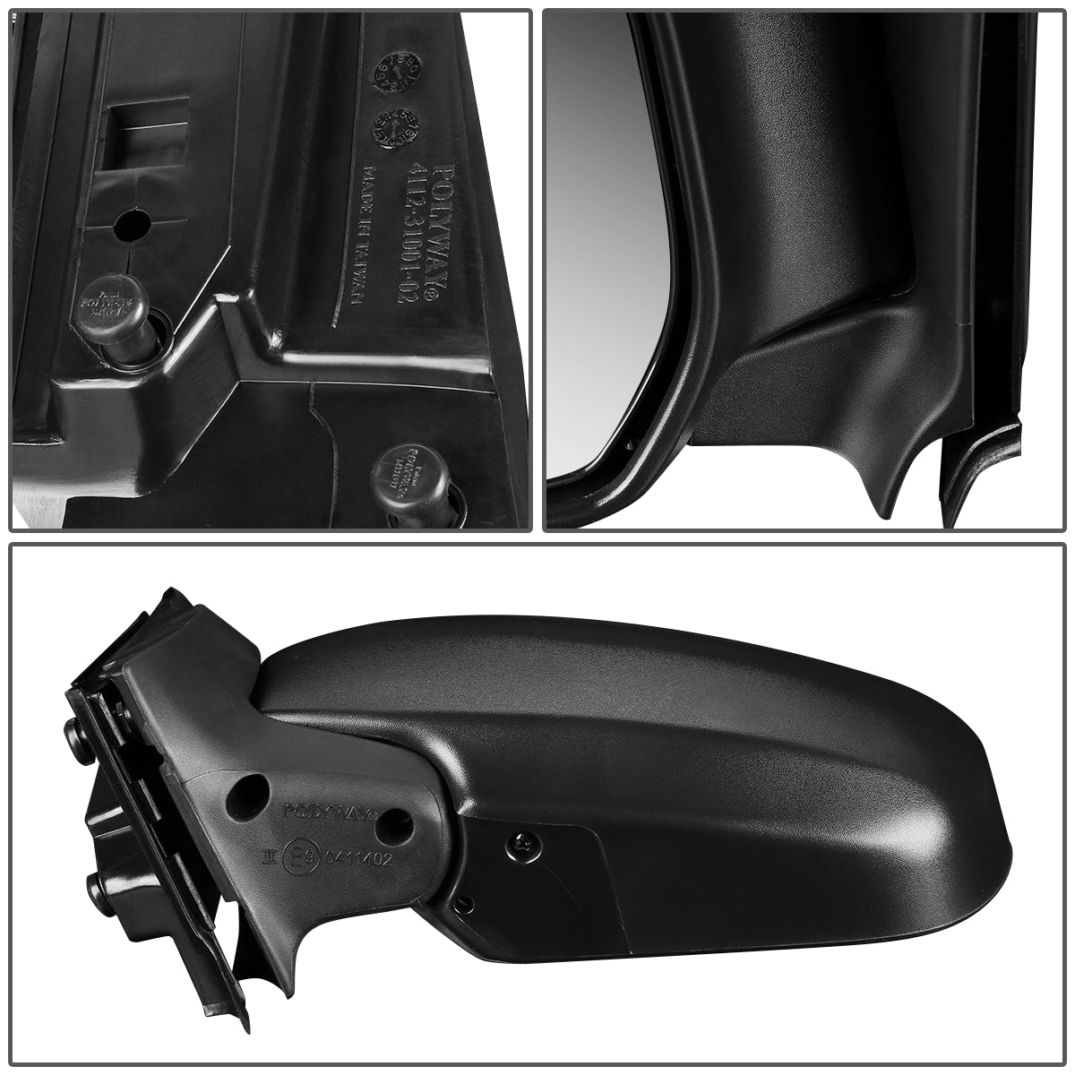 RETROVISOR MIRROR - OEM - 00-06 MAZDA MPV - MANUAL - TEXTURED - BLACK - LEFT