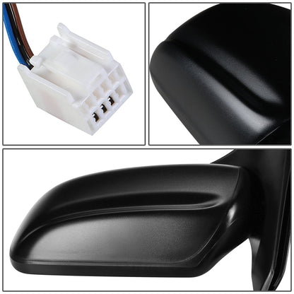 RETROVISOR MIRROR - OEM - 99-03 MAZDA PROTEGE / 02-03 MAZDA PROTEGE5 - FITS MODELS WITHOUT 6 SPEAKER SYSTEM - POWERED - PAINTABLE FINISH, TEXTURED CAP - BLACK - LEFT