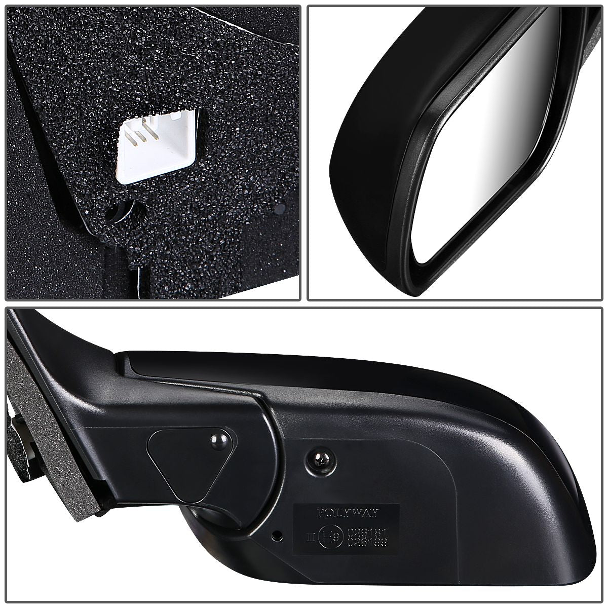 RETROVISOR MIRROR - OEM - 04-09 MAZDA 3 - POWERED - HEATED - TEXTURED - BLACK - LEFT
