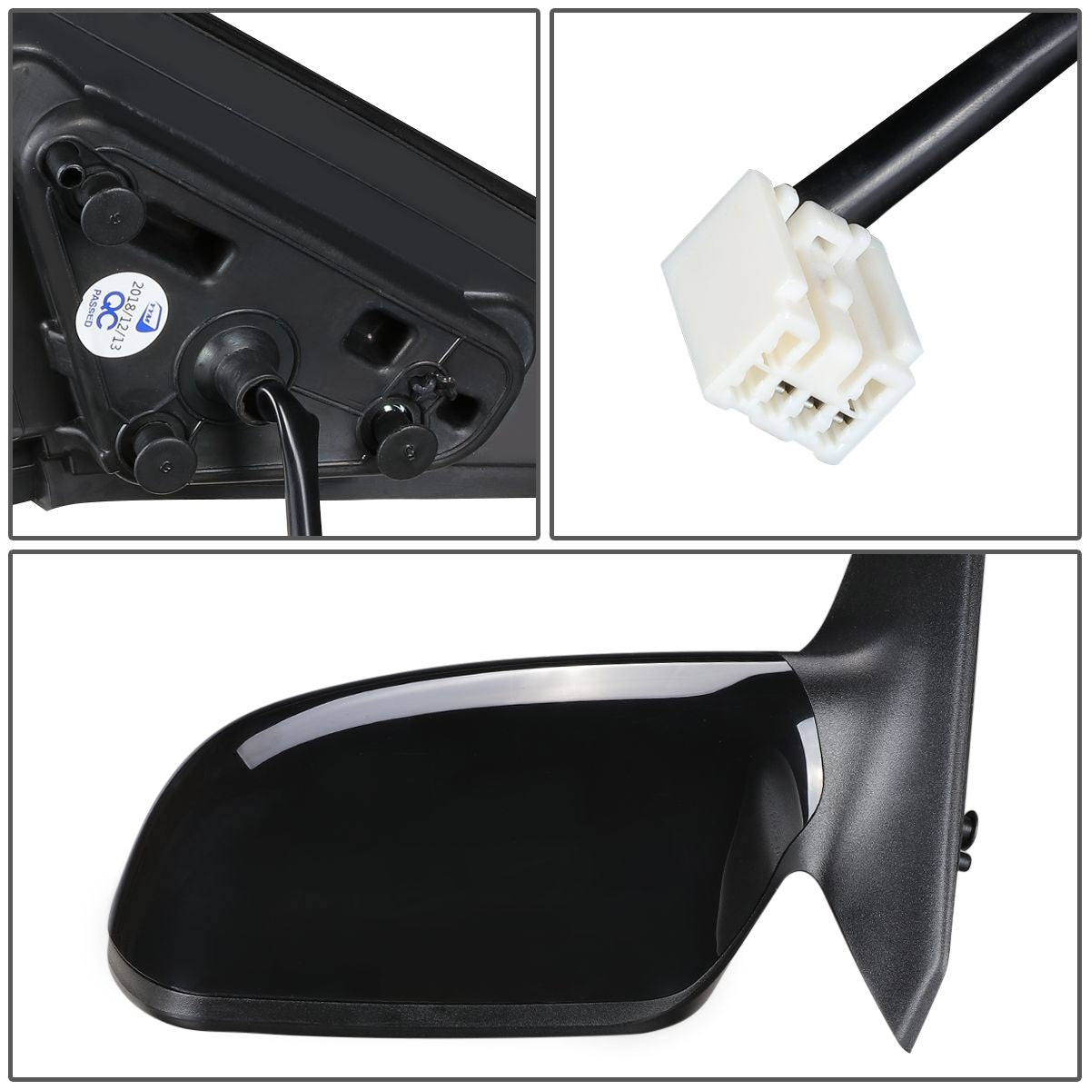 RETROVISOR MIRROR - OEM - 03-08 MAZDA 6 NON TURBO - POWERED - PAINTABLE - BLACK - LEFT