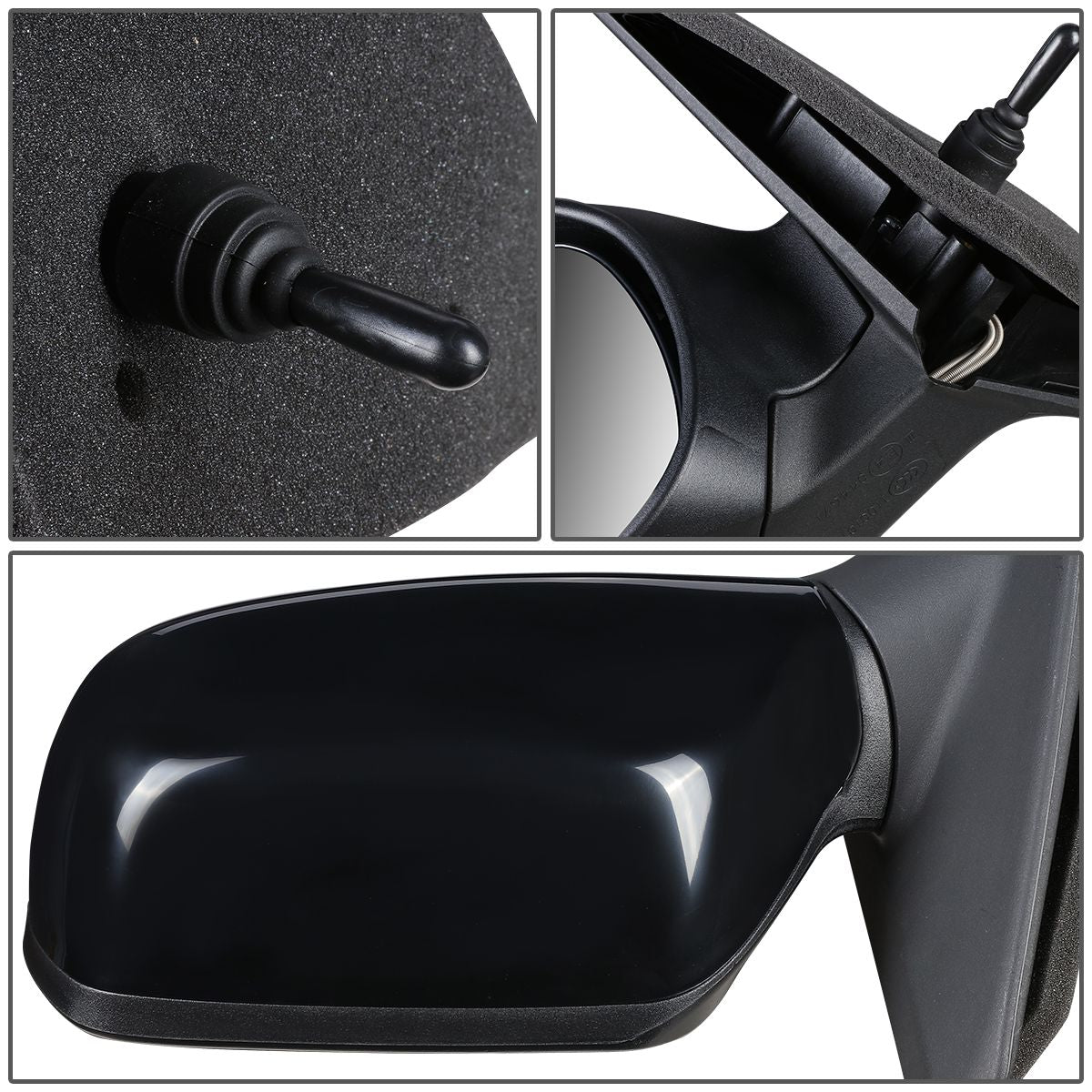 RETROVISOR MIRROR - OEM - 04-09 MAZDA 3 - MANUAL - TEXTURED - BLACK - LEFT