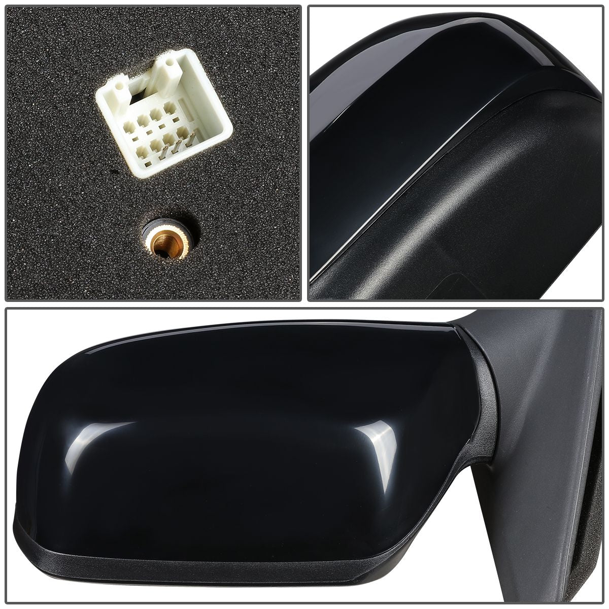 RETROVISOR MIRROR - OEM - 04-09 MAZDA 3 - POWERED - TEXTURED - BLACK - LEFT