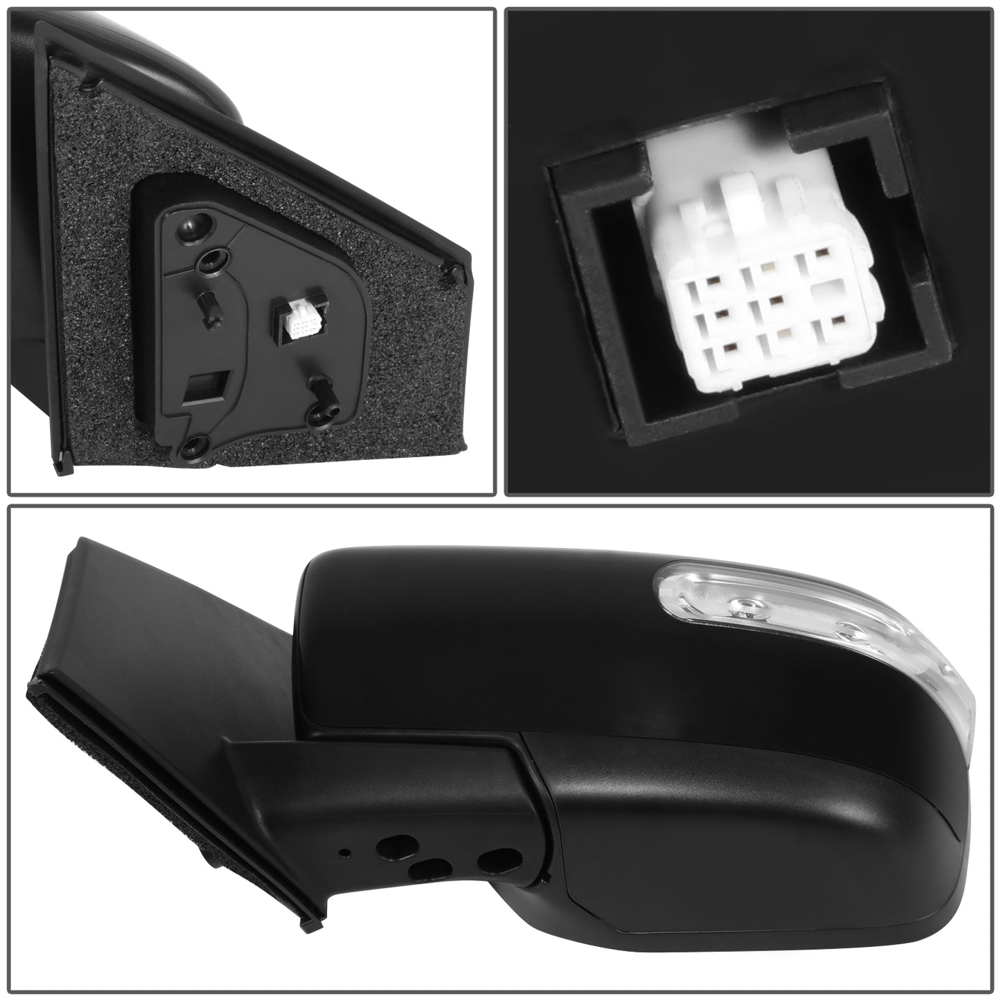 RETROVISOR MIRROR - OE STYLE - MAZDA CX-9 07-09 - WITH POWER WITH HEATED GLASS WITH SIGNAL - DRIVER SIDE - PAINT TO MATCH - BLACK