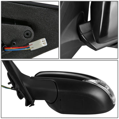 RETROVISOR MIRROR - OEM - 10-13 MAZDA 3 - POWERED - PAINTABLE - BLACK - LEFT