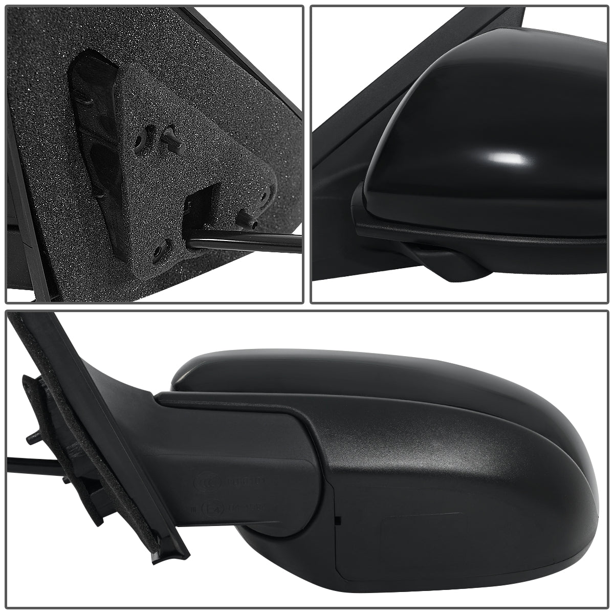 RETROVISOR MIRROR - OEM - 10-13 MAZDA 3 - POWERED - PAINTABLE - BLACK - LEFT