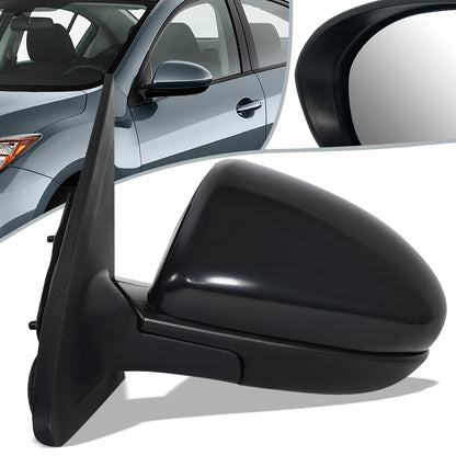 RETROVISOR MIRROR - OEM - 10-13 MAZDA 3 - POWERED - PAINTABLE - BLACK - LEFT