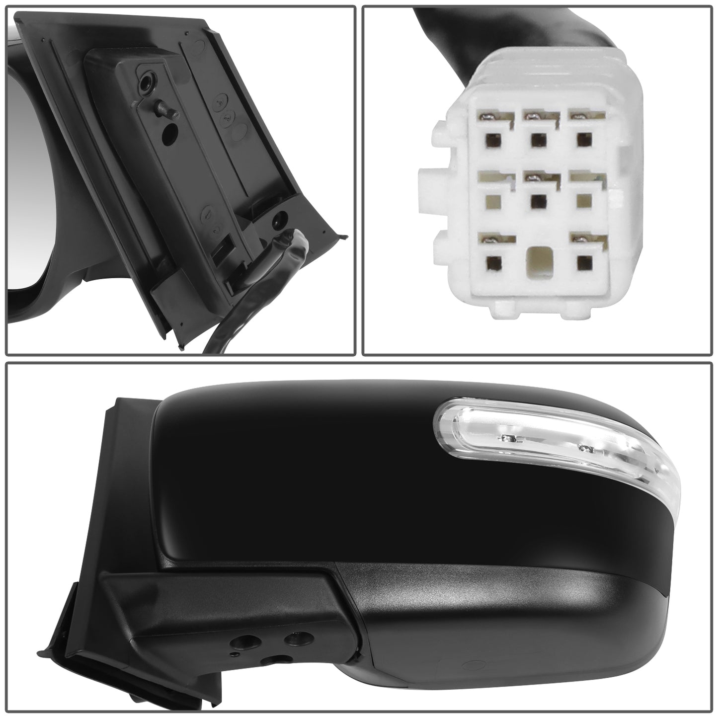 RETROVISOR MIRROR - OE STYLE - MAZDA CX-7 2007-2012 - WITH POWER WITH HEATED GLASS WITH SIGNAL - DRIVER LEFT SIDE - BLACK