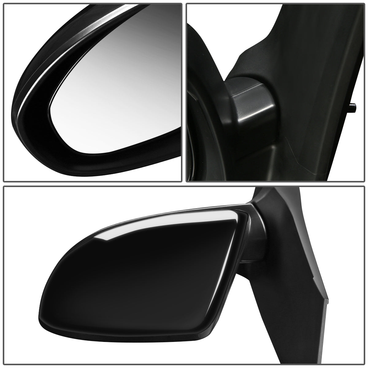 RETROVISOR MIRROR - OEM - 11-14 MAZDA 2 - POWERED - PAINTABLE - BLACK - LEFT