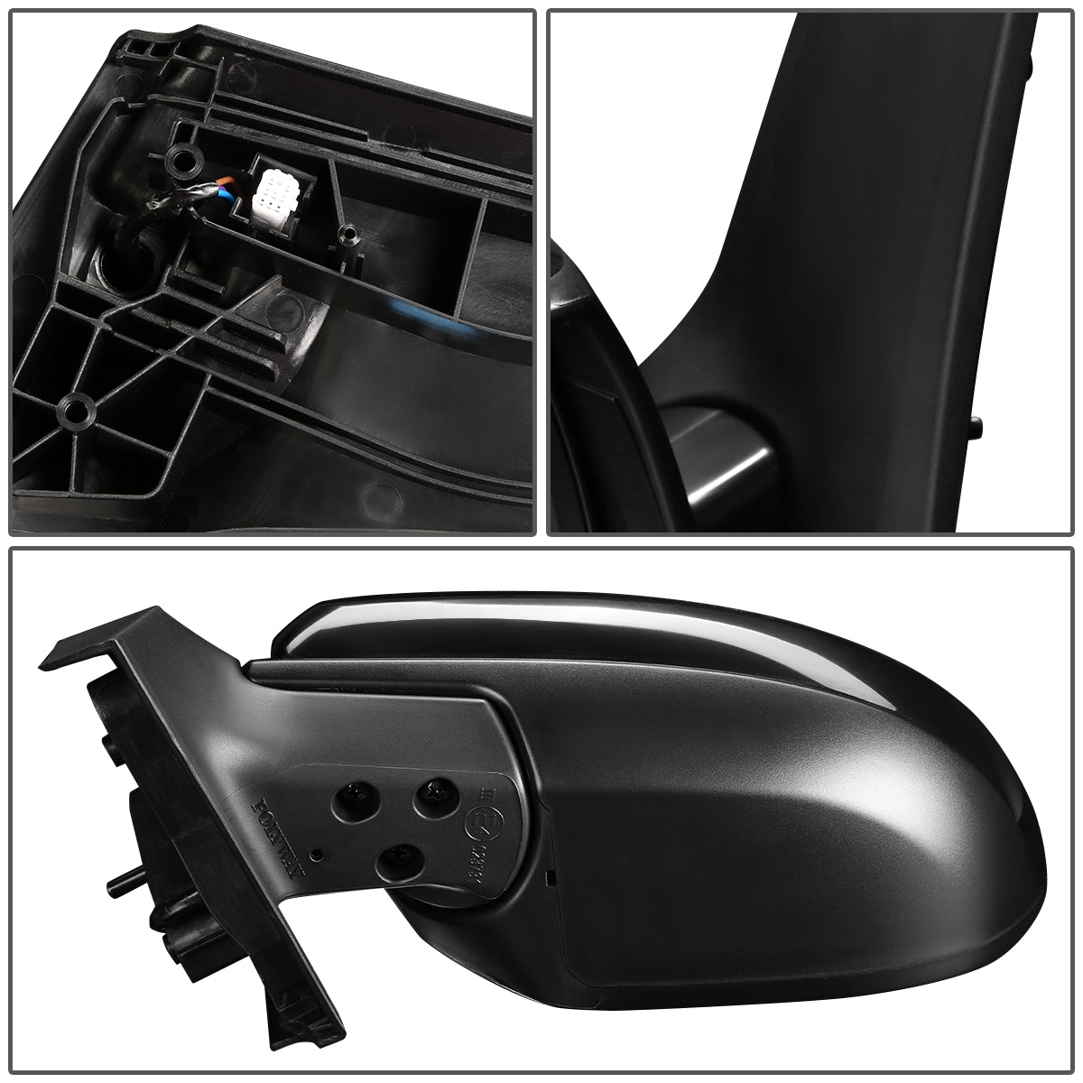 RETROVISOR MIRROR - OEM - 11-14 MAZDA 2 - POWERED - PAINTABLE - BLACK - LEFT