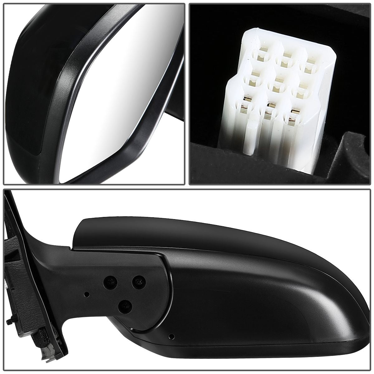 RETROVISOR MIRROR - OEM - 10-15 MAZDA CX-9 - POWERED - PAINTABLE - BLACK - LEFT