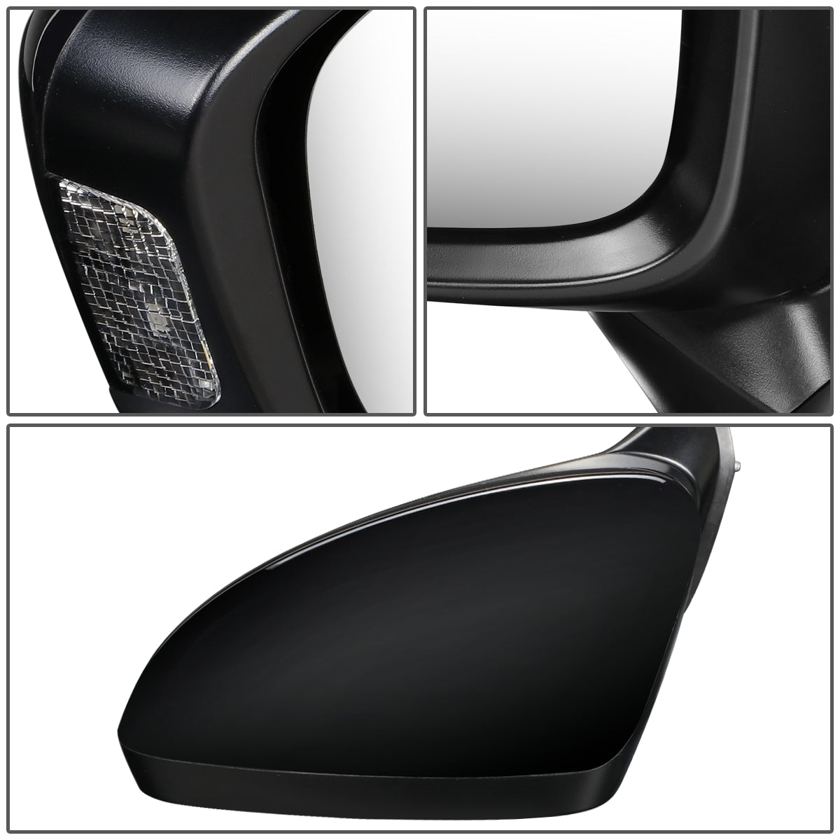 RETROVISOR MIRROR - OEM - 14-17 MAZDA 6 - POWERED - W/ SIGNAL LIGHT - FOLDING - BLACK MATERIAL - LEFT
