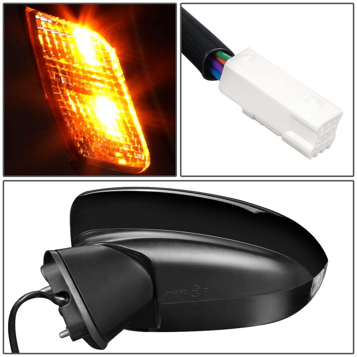 RETROVISOR MIRROR - OEM - 14-17 MAZDA 6 - POWERED - W/ SIGNAL LIGHT - FOLDING - BLACK MATERIAL - LEFT