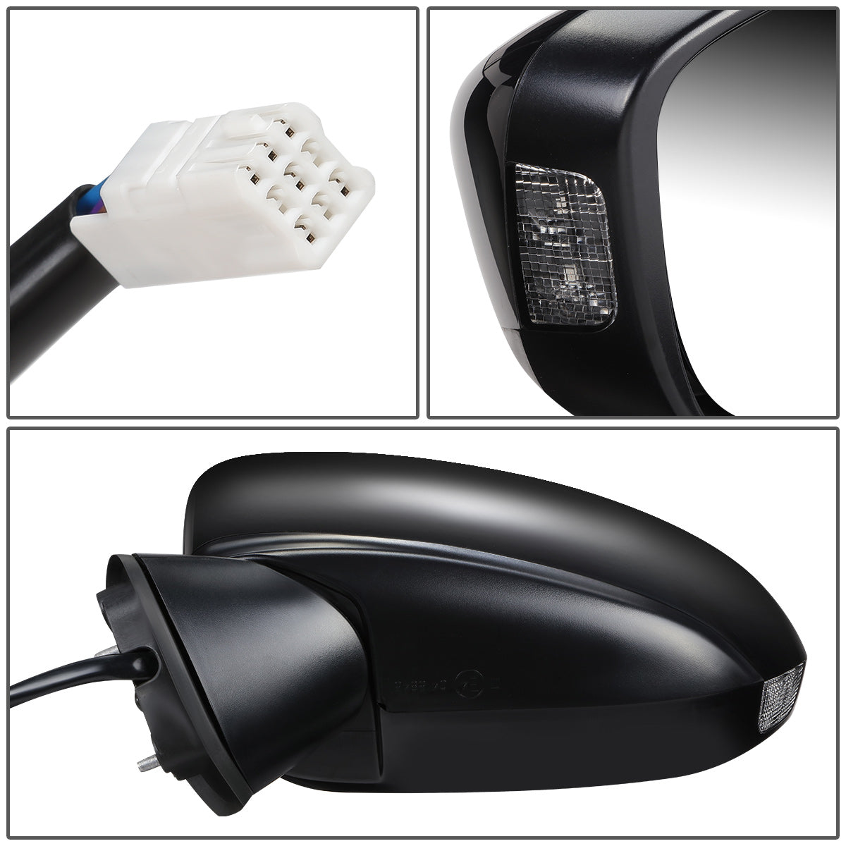 RETROVISOR MIRROR - OEM - 14-17 MAZDA 6 - POWERED - HEATED - W/ SIGNAL LIGHT - FOLDING - BLACK MATERIAL - LEFT