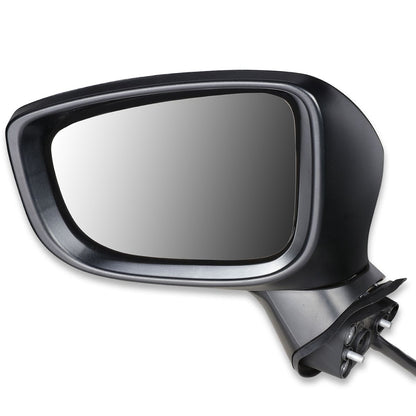 RETROVISOR MIRROR - OEM - 14-15 MAZDA 3 - POWERED - PAINTABLE - BLACK - LEFT