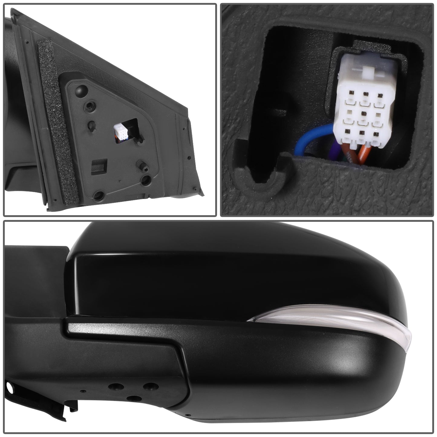 RETROVISOR MIRROR - OE STYLE - MAZDA CX-9 2010-2015 - WITH POWER WITH HEATED WITH SIGNAL WITH BLIND SPOT - DRIVER LEFT SIDE - BLACK