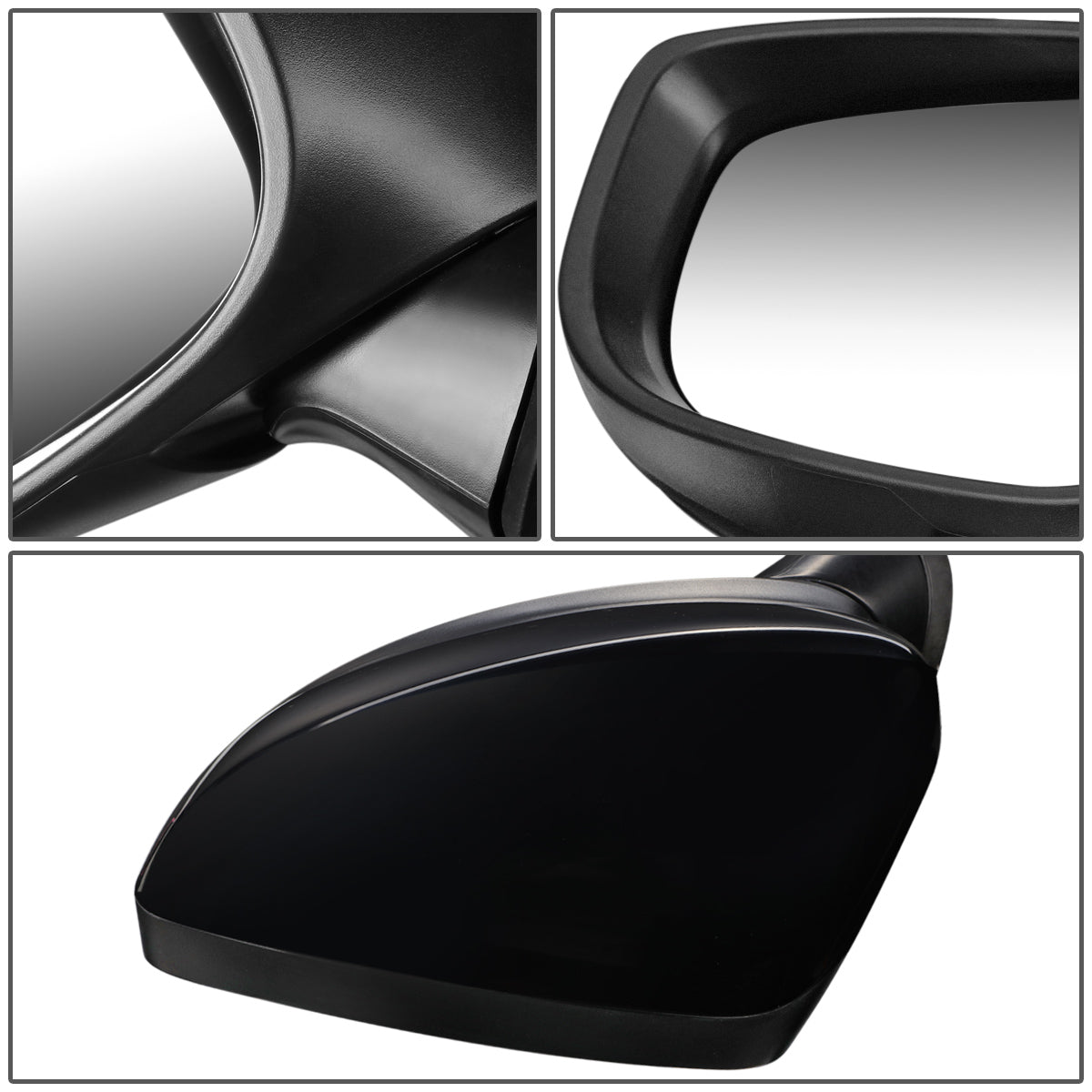 RETROVISOR MIRROR - OEM - 14-16 MAZDA 3 - POWERED - FOLDING - BLACK MATERIAL - LEFT