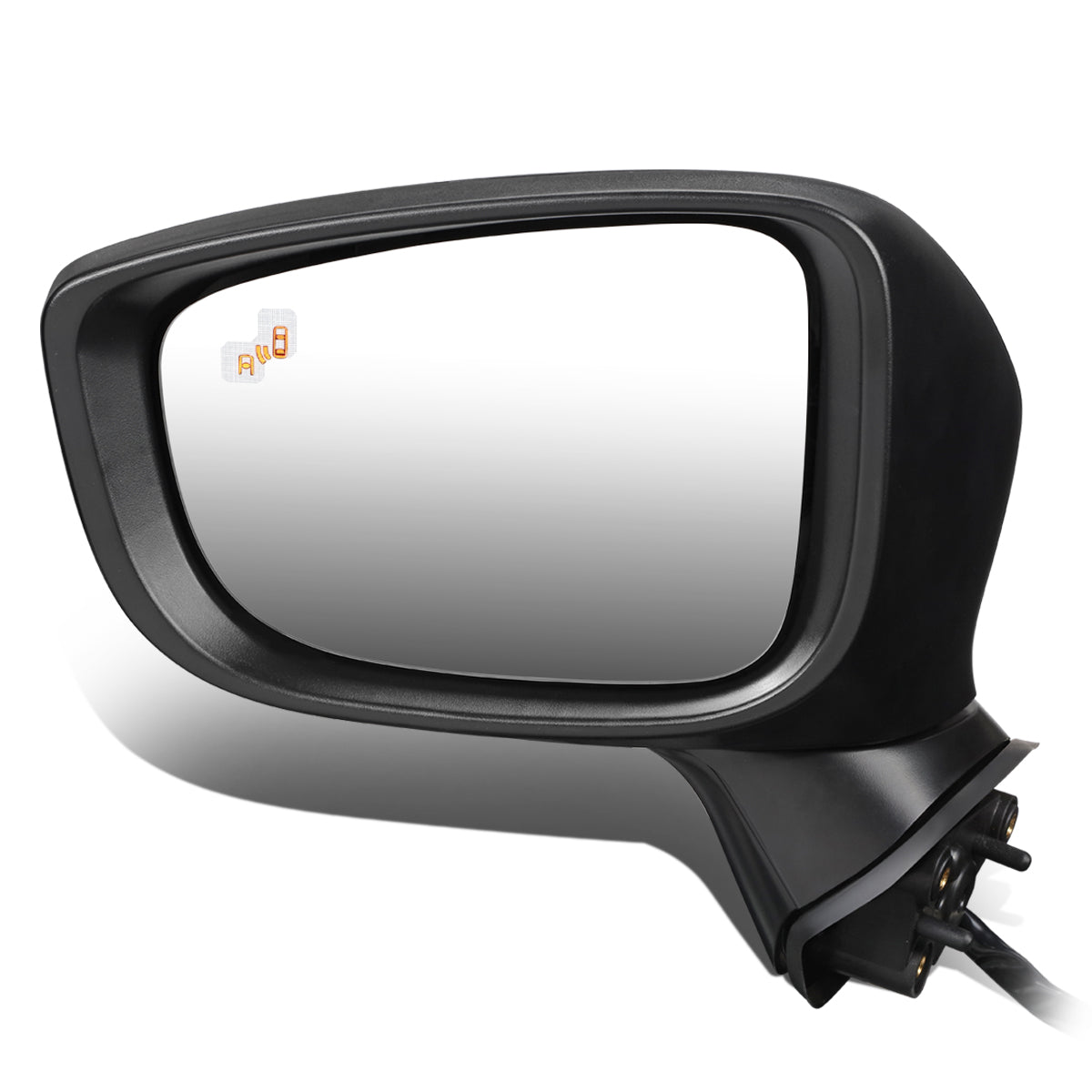 RETROVISOR MIRROR - OEM - 14-16 MAZDA 3 - POWERED - HEATED - W/ SIGNAL LIGHT - W/ BSD - FOLDING - BLACK MATERIAL - LEFT