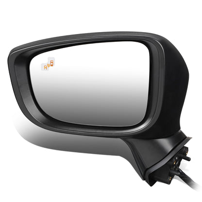 RETROVISOR MIRROR - OEM - 14-16 MAZDA 3 - POWERED - HEATED - W/ SIGNAL LIGHT - W/ BSD - FOLDING - BLACK MATERIAL - LEFT