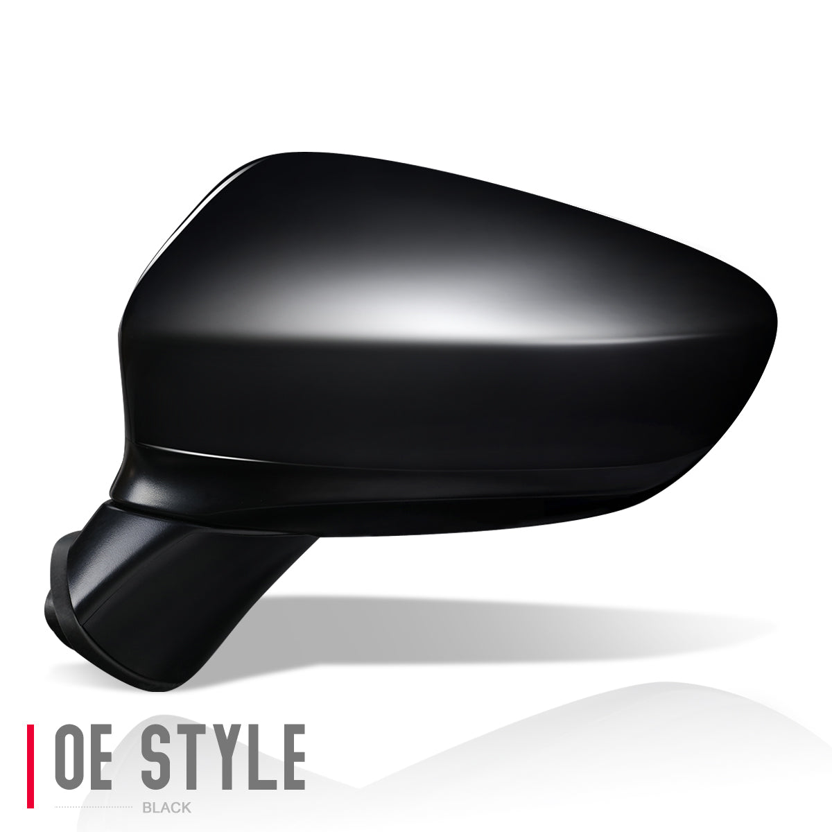 RETROVISOR MIRROR - OEM - 14-17 MAZDA 6 - POWERED - W/ SIGNAL LIGHT - W/ BSD - FOLDING - BLACK MATERIAL - LEFT