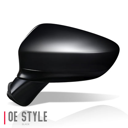 RETROVISOR MIRROR - OEM - 14-17 MAZDA 6 - POWERED - W/ SIGNAL LIGHT - W/ BSD - FOLDING - BLACK MATERIAL - LEFT