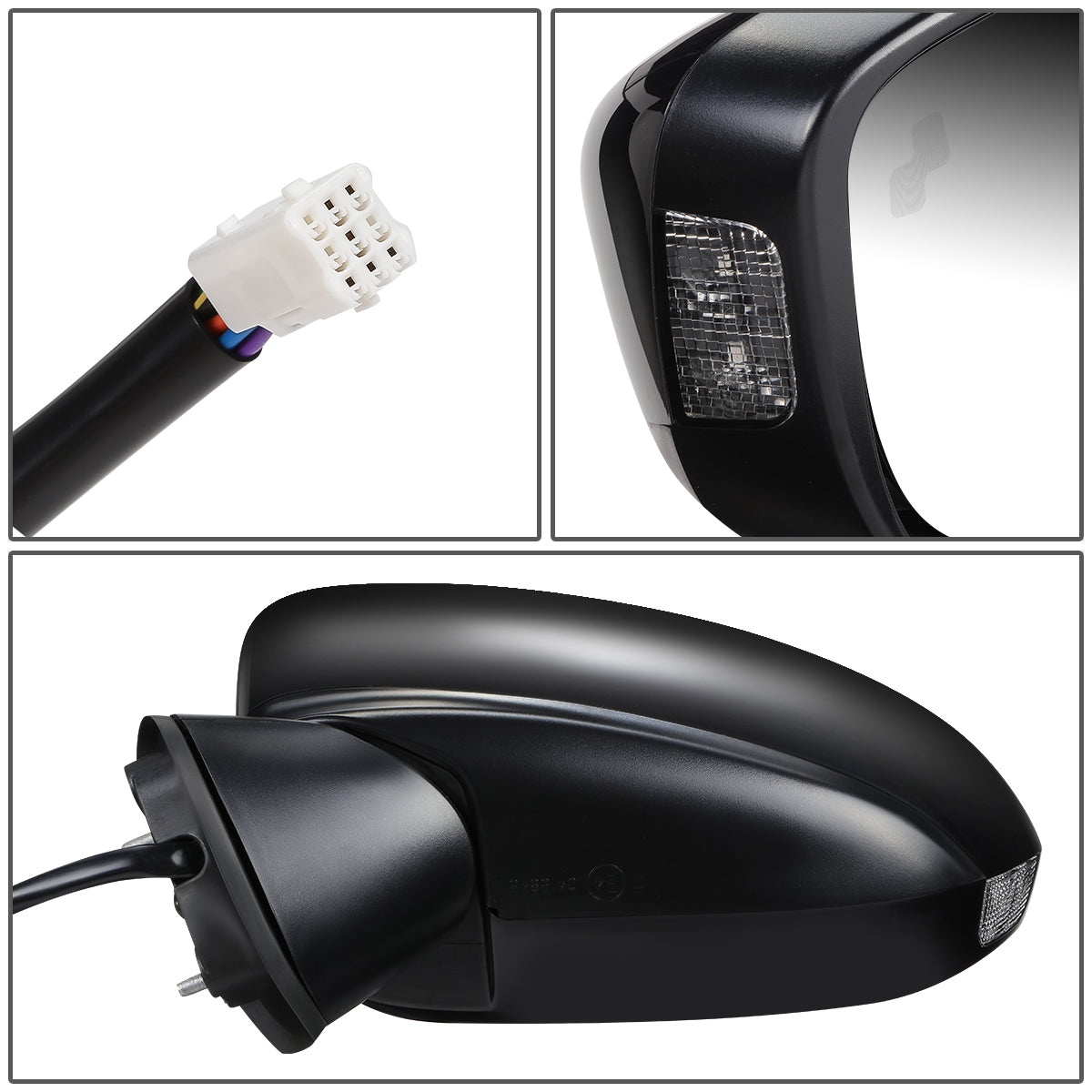 RETROVISOR MIRROR - OEM - 14-17 MAZDA 6 - POWERED - W/ SIGNAL LIGHT - W/ BSD - FOLDING - BLACK MATERIAL - LEFT