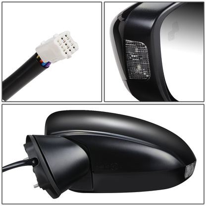 RETROVISOR MIRROR - OEM - 14-17 MAZDA 6 - POWERED - W/ SIGNAL LIGHT - W/ BSD - FOLDING - BLACK MATERIAL - LEFT