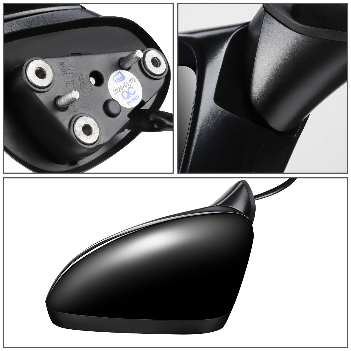 RETROVISOR MIRROR - OEM - 14-17 MAZDA 6 - POWERED - W/ SIGNAL LIGHT - W/ BSD - FOLDING - BLACK MATERIAL - LEFT