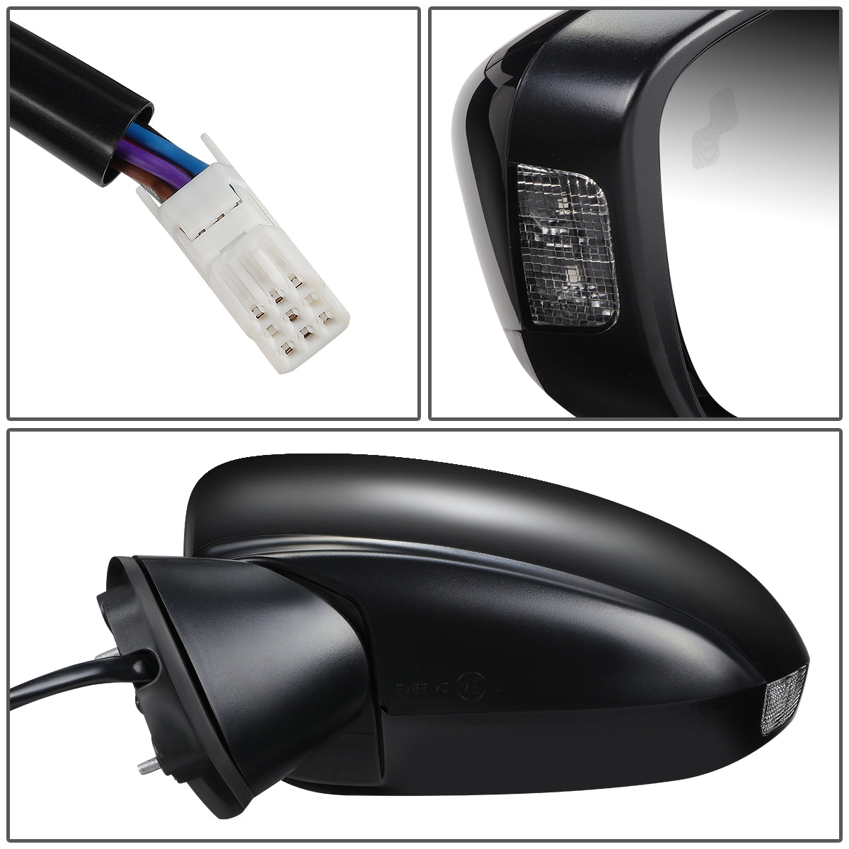 RETROVISOR MIRROR - OEM - 14-17 MAZDA 6 - POWERED - HEATED - W/ SIGNAL LIGHT - W/ BSD - FOLDING - BLACK MATERIAL - LEFT