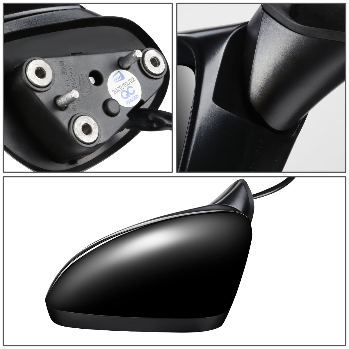 RETROVISOR MIRROR - OEM - 14-17 MAZDA 6 - POWERED - HEATED - W/ SIGNAL LIGHT - W/ BSD - FOLDING - BLACK MATERIAL - LEFT