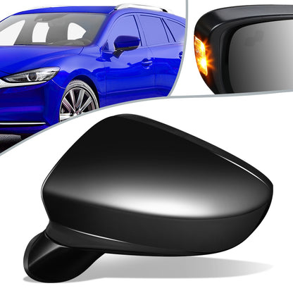 RETROVISOR MIRROR - OEM - 14-17 MAZDA 6 - POWERED - HEATED - W/ SIGNAL LIGHT - W/ BSD - FOLDING - BLACK MATERIAL - LEFT