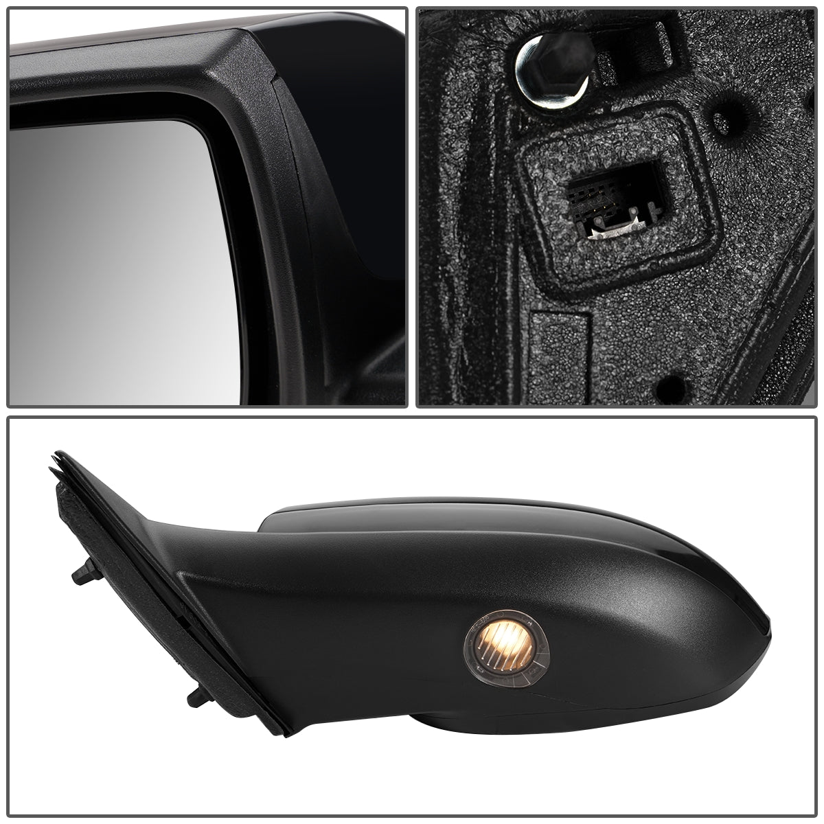 RETROVISOR MIRROR - OEM - 09-13 MAZDA 6 - POWERED - W/ PUDDLE LIGHT - W/ BSD - BLACK MATERIAL - LEFT
