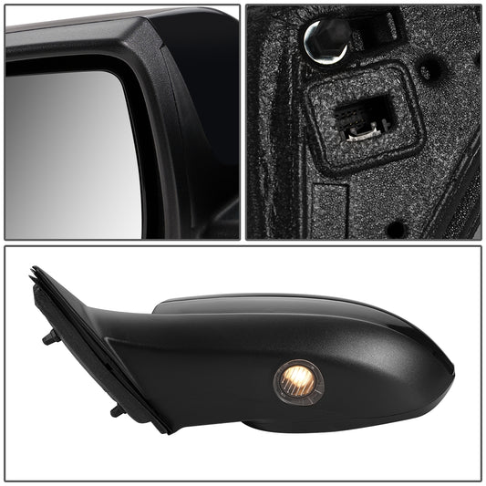 RETROVISOR MIRROR - OEM - 09-13 MAZDA 6 - POWERED - W/ PUDDLE LIGHT - W/ BSD - BLACK MATERIAL - LEFT