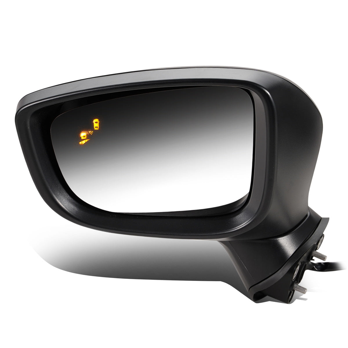 RETROVISOR MIRROR - OEM - 14-16 MAZDA 3 - POWERED - HEATED - W/ SIGNAL LIGHT - W/ BSD - FOLDING - BLACK MATERIAL - LEFT
