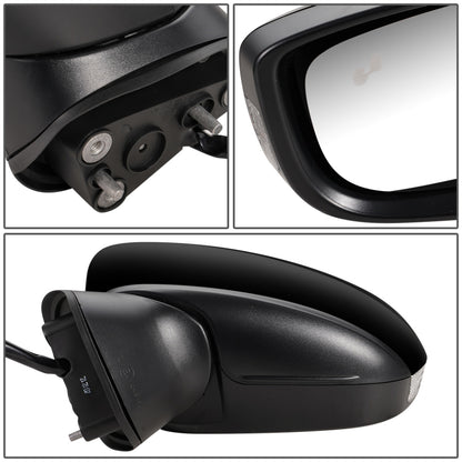 RETROVISOR MIRROR - OEM - 14-16 MAZDA 3 - POWERED - HEATED - W/ SIGNAL LIGHT - W/ BSD - FOLDING - BLACK MATERIAL - LEFT