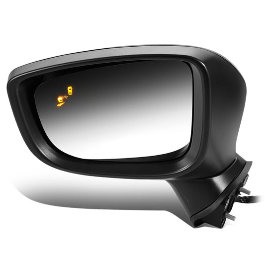 RETROVISOR MIRROR - OEM - 14-16 MAZDA 3 - POWERED - W/ BSD - FOLDING - BLACK MATERIAL - LEFT