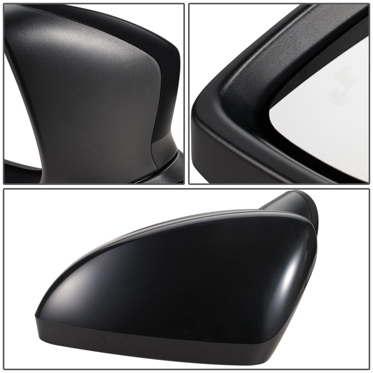 RETROVISOR MIRROR - OEM - 14-16 MAZDA 3 - POWERED - W/ BSD - FOLDING - BLACK MATERIAL - LEFT