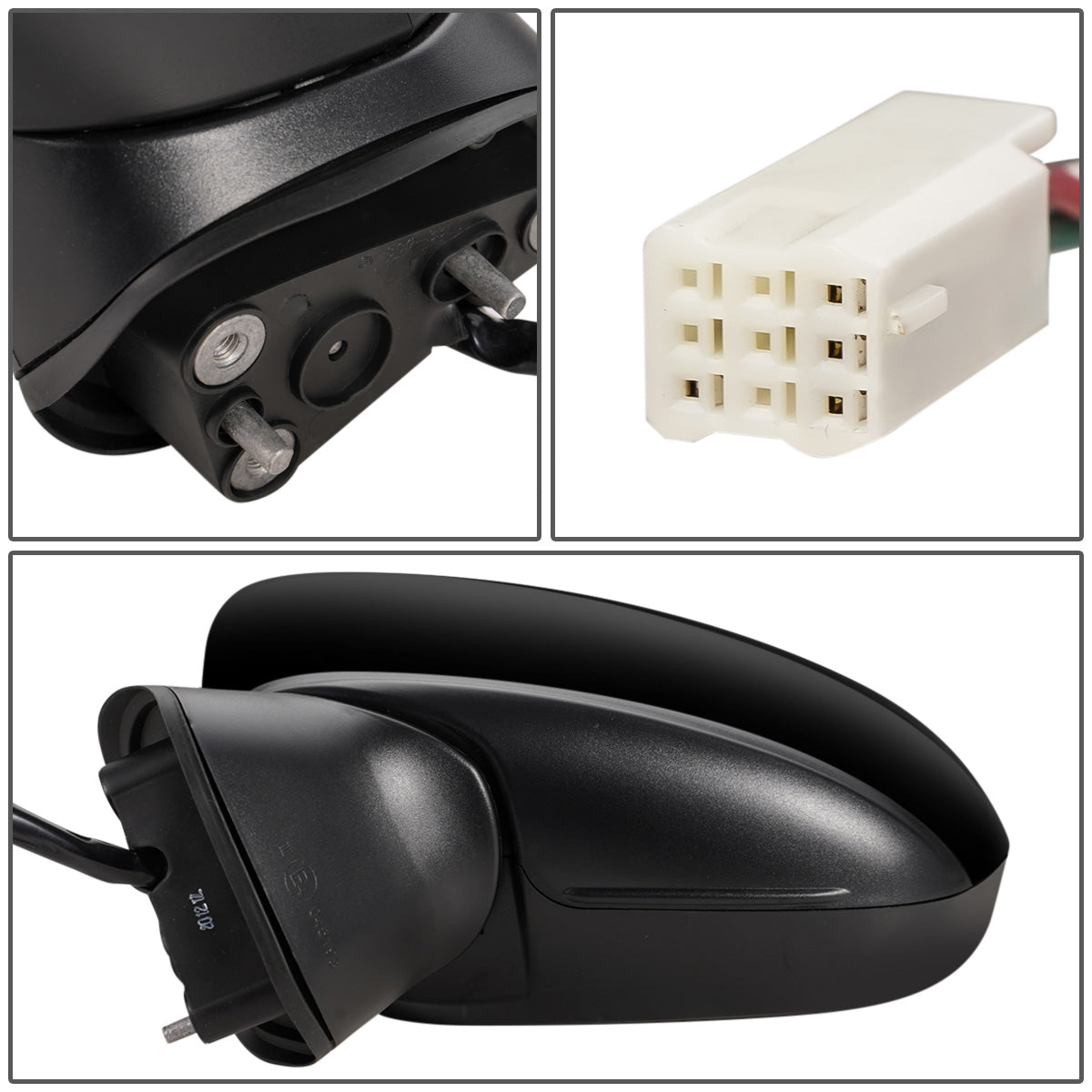 RETROVISOR MIRROR - OEM - 14-16 MAZDA 3 - POWERED - W/ BSD - FOLDING - BLACK MATERIAL - LEFT