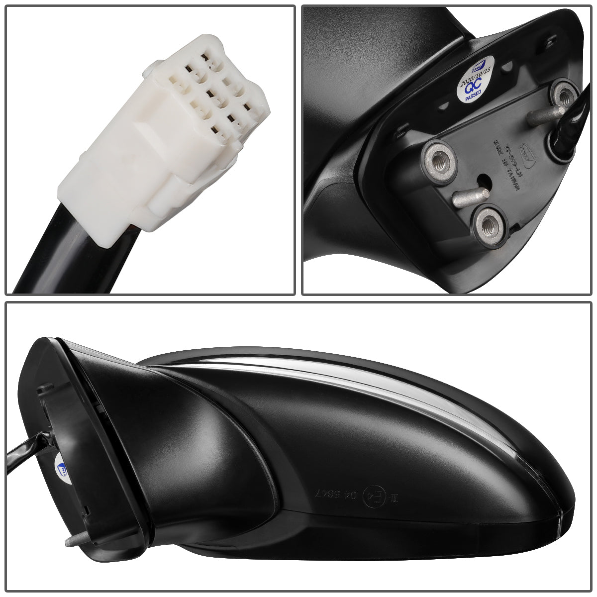 RETROVISOR MIRROR - OEM - 16-20 MAZDA CX-9 - POWERED - HEATED - W/ SIGNAL LIGHT - W/ BSD - FOLDING - BLACK MATERIAL - LEFT