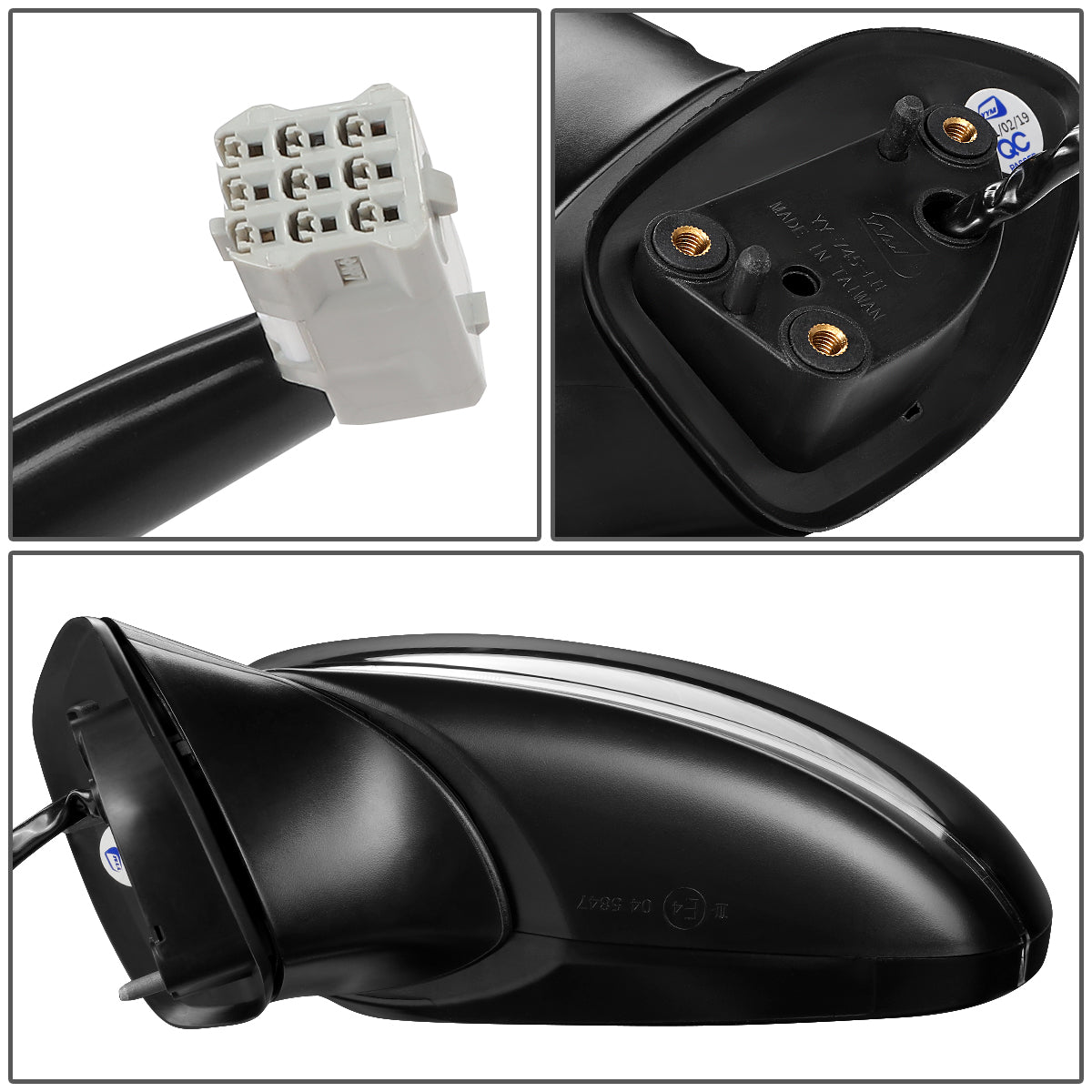 RETROVISOR MIRROR - OEM - 17-19 MAZDA CX-5 - POWERED - HEATED - W/ SIGNAL LIGHT - W/ BSD - FOLDING - BLACK MATERIAL - LEFT