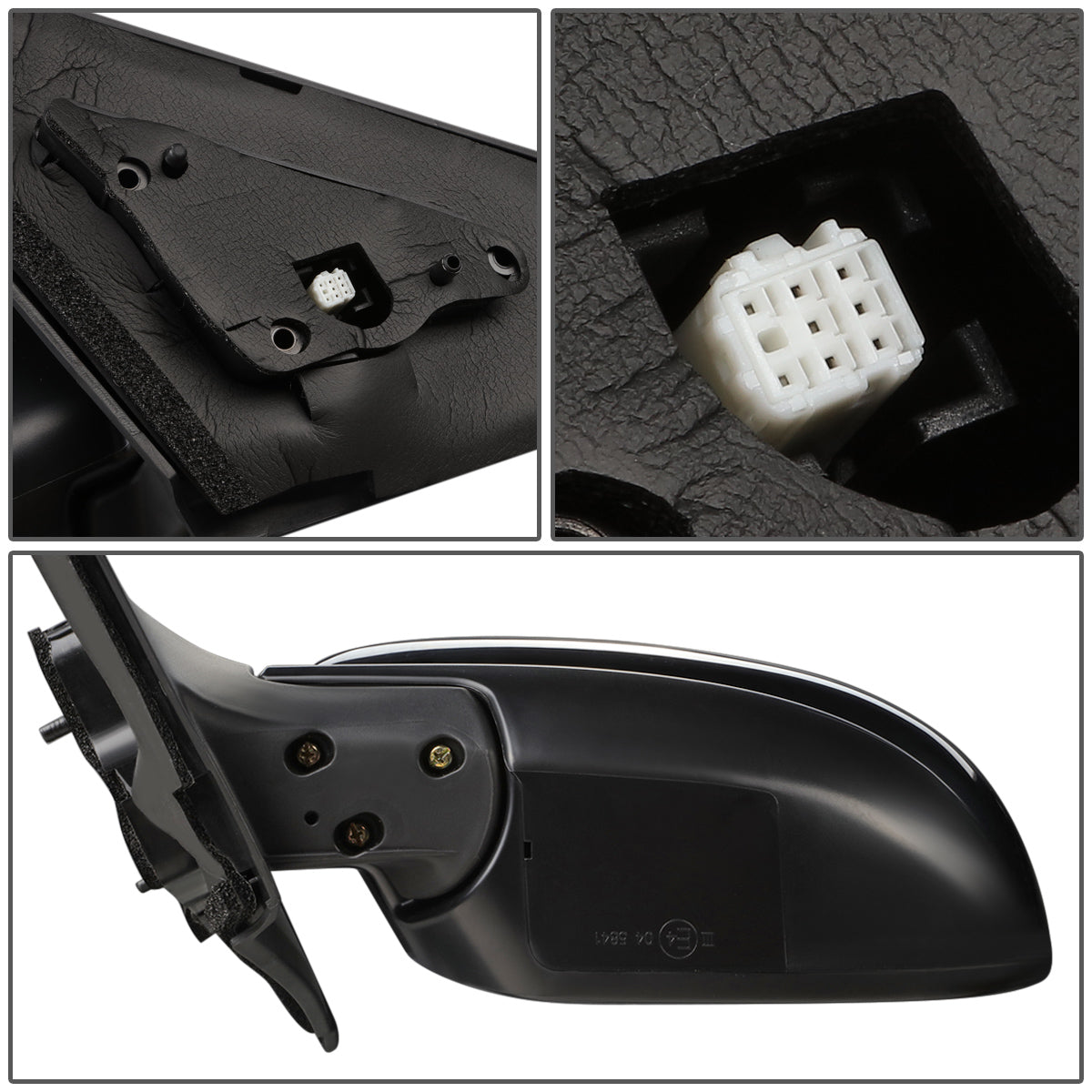 RETROVISOR MIRROR - OEM - 10-13 MAZDA 3 - POWERED - W/ BSD - FOLDING - BLACK MATERIAL - LEFT