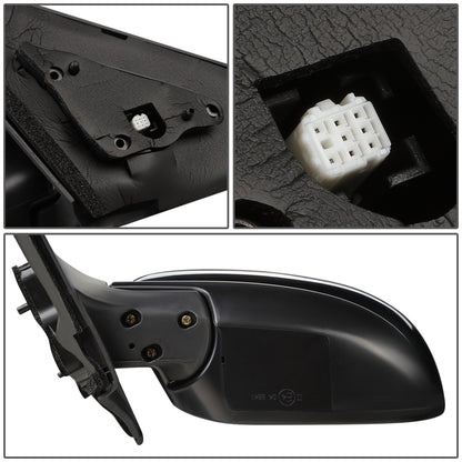 RETROVISOR MIRROR - OEM - 10-13 MAZDA 3 - POWERED - W/ BSD - FOLDING - BLACK MATERIAL - LEFT