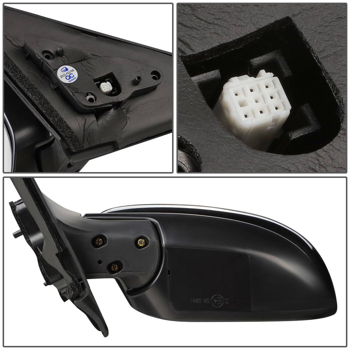 RETROVISOR MIRROR - OEM - 10-13 MAZDA 3 - POWERED - HEATED - W/ BSD - FOLDING - BLACK MATERIAL - LEFT