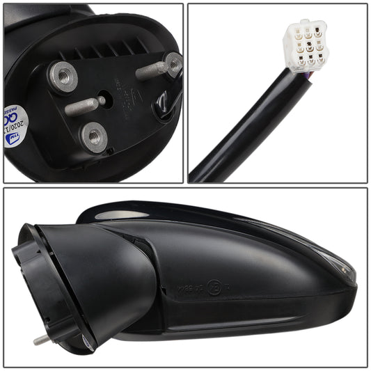 RETROVISOR MIRROR - OEM - 15-16 MAZDA CX-3 - POWERED - W/ SIGNAL LIGHT - FOLDING - BLACK MATERIAL - LEFT