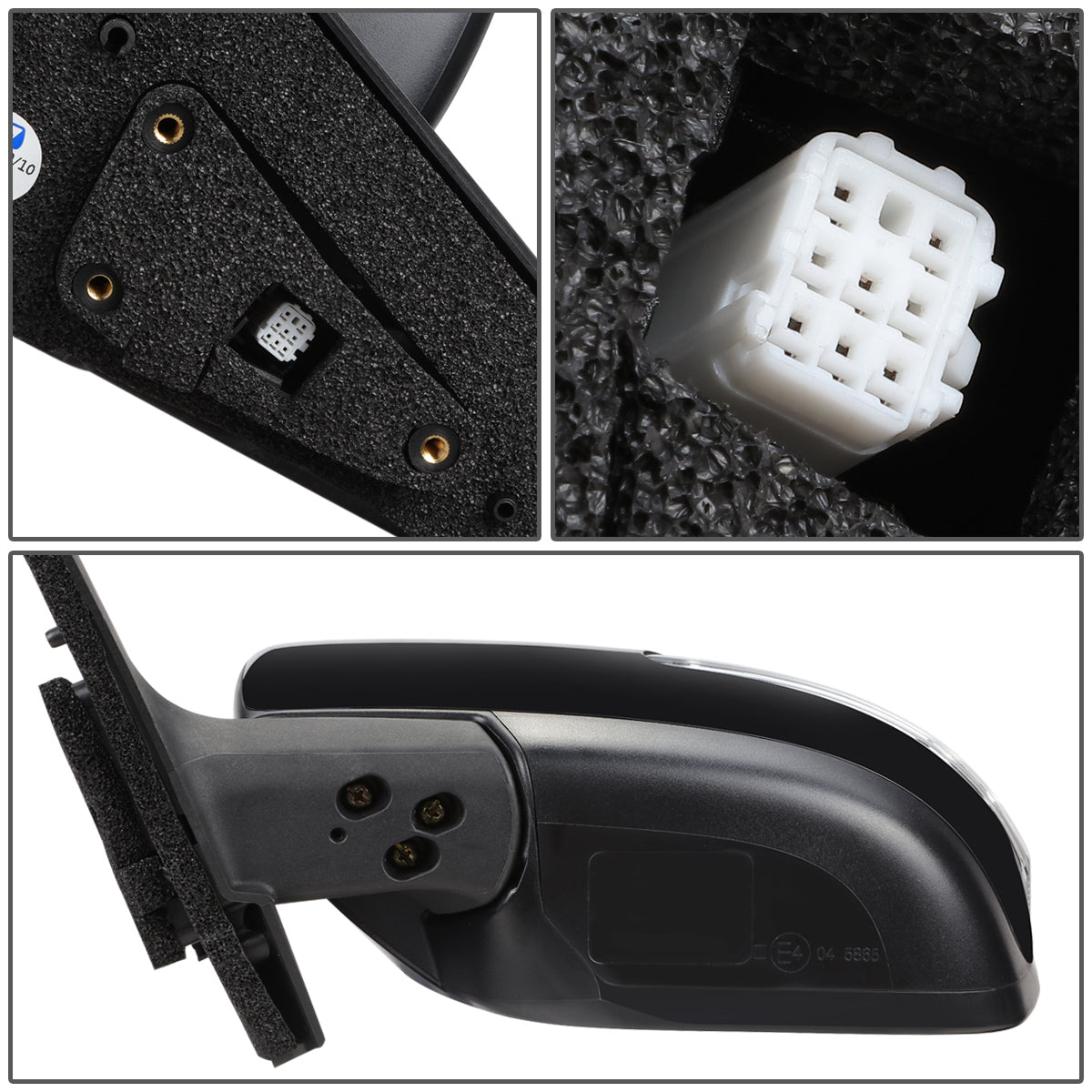 RETROVISOR MIRROR - OEM - 11-17 MAZDA 5 - POWERED - W/ SIGNAL LIGHT - FOLDING - BLACK MATERIAL - LEFT