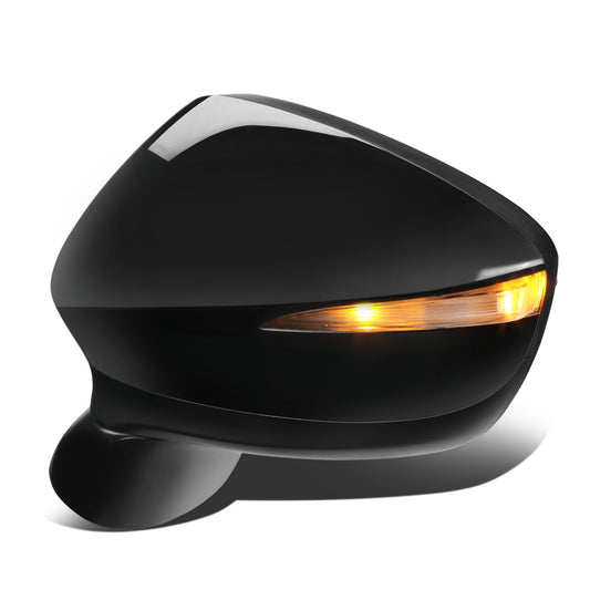 RETROVISOR MIRROR - OEM - 13-14 MAZDA CX-5 - POWERED - HEATED - W/ SIGNAL LIGHT - W/ BSD - FOLDING - BLACK MATERIAL - LEFT