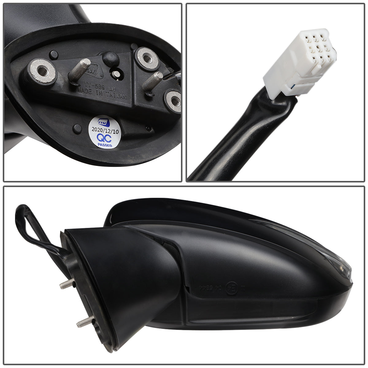 RETROVISOR MIRROR - OEM - 13-14 MAZDA CX-5 - POWERED - HEATED - W/ SIGNAL LIGHT - W/ BSD - FOLDING - BLACK MATERIAL - LEFT